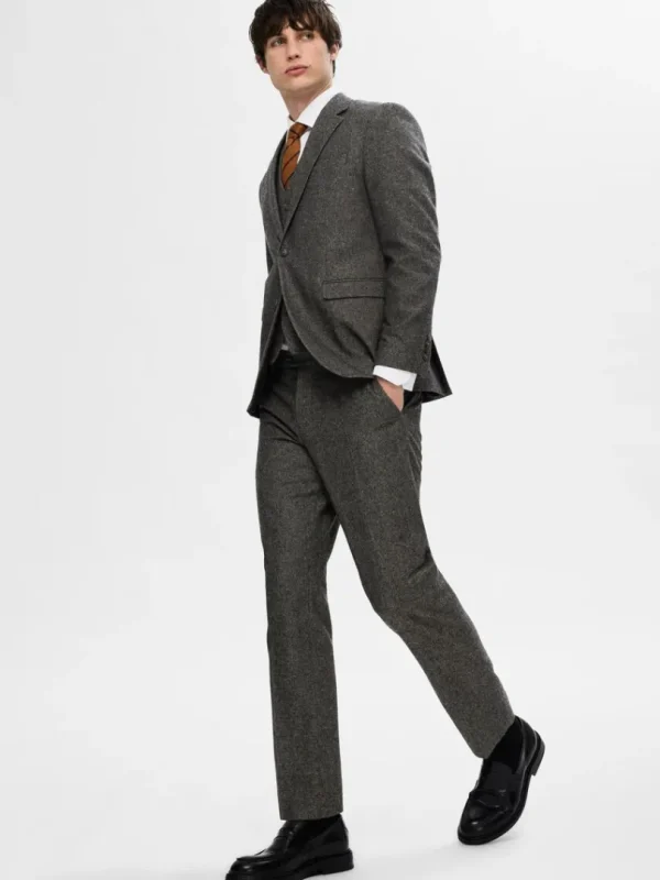 Bukser | Jakkesæt & Blazers>SELECTED SLIM FIT HABITBUKSER Grey