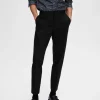 Bukser>SELECTED SLIM FIT JERSEY HABITBUKSER Black