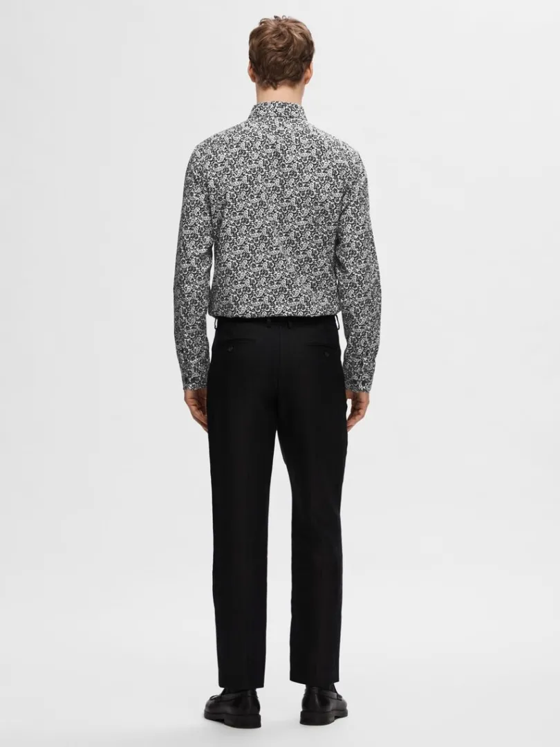 slim_fit_printet_skjorte_1.webp Skjorter>SELECTED SLIM FIT PRINTET SKJORTE Black