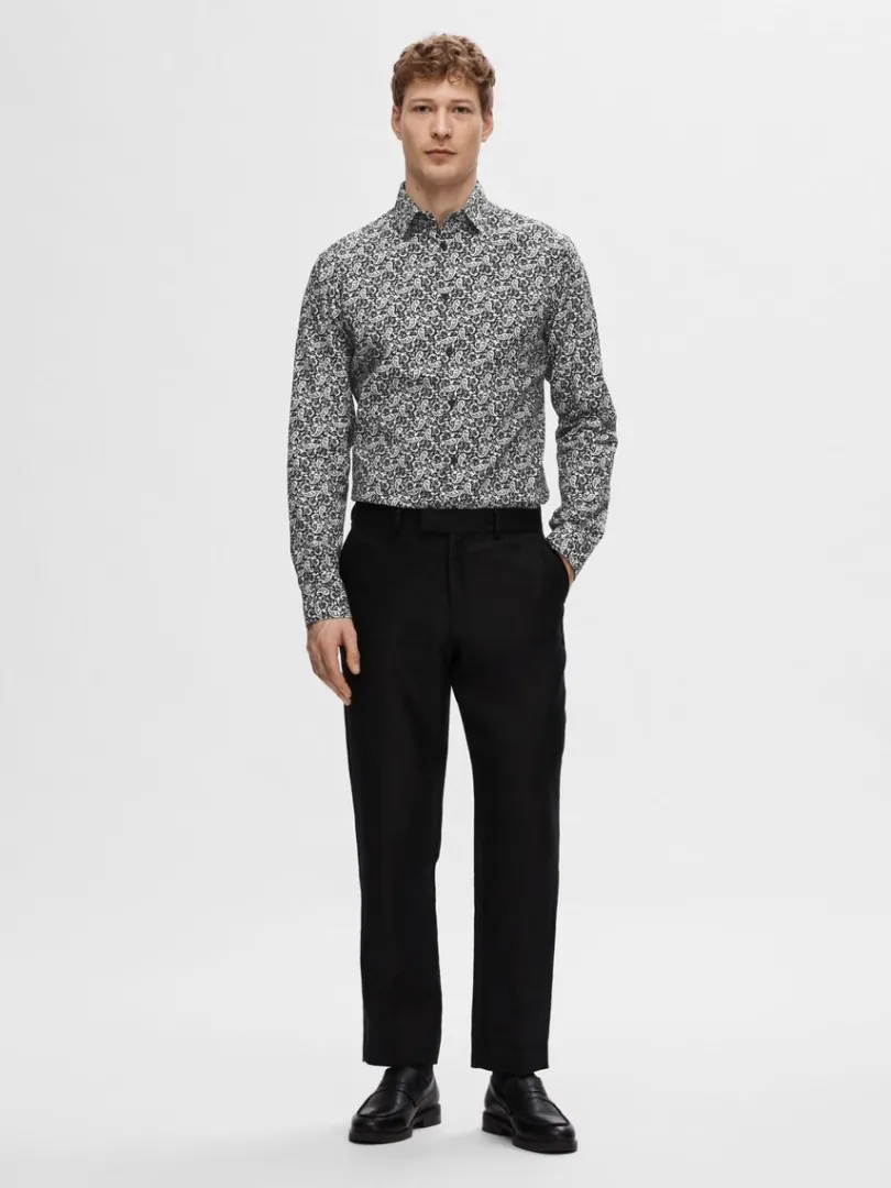 slim_fit_printet_skjorte_2.webp Skjorter>SELECTED SLIM FIT PRINTET SKJORTE Black