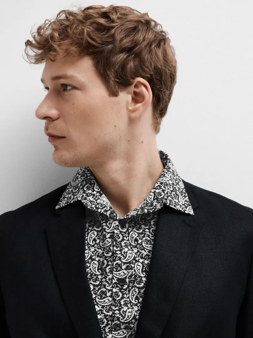 slim_fit_printet_skjorte_3.webp Skjorter>SELECTED SLIM FIT PRINTET SKJORTE Black