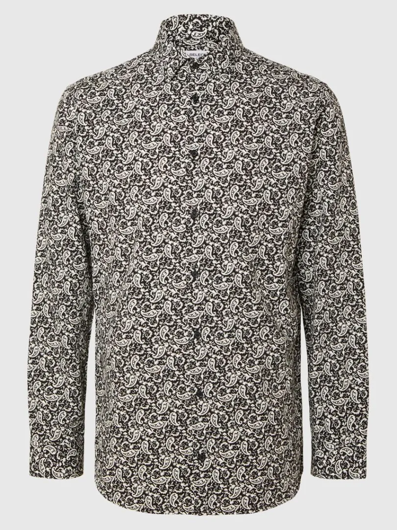 slim_fit_printet_skjorte_4.webp Skjorter>SELECTED SLIM FIT PRINTET SKJORTE Black