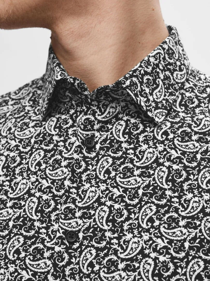 slim_fit_printet_skjorte_5.webp Skjorter>SELECTED SLIM FIT PRINTET SKJORTE Black