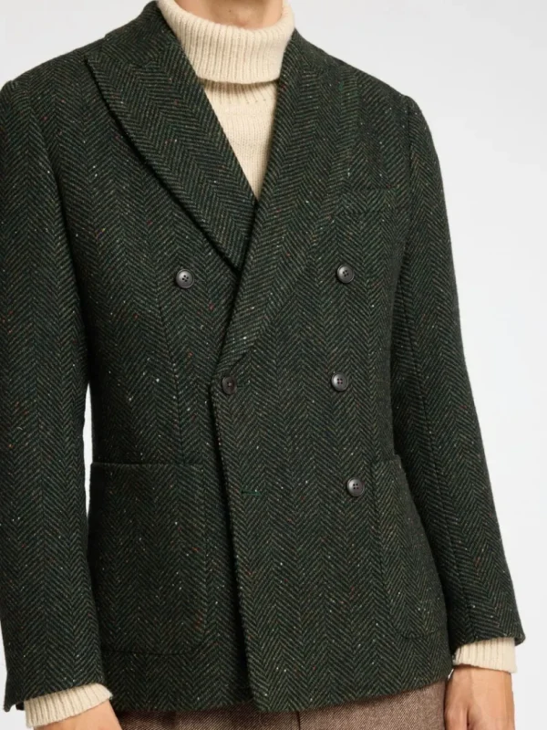Jakkesæt & Blazers>SELECTED SLIM FIT SILDEBEN DOBBELTRADET BLAZER Green