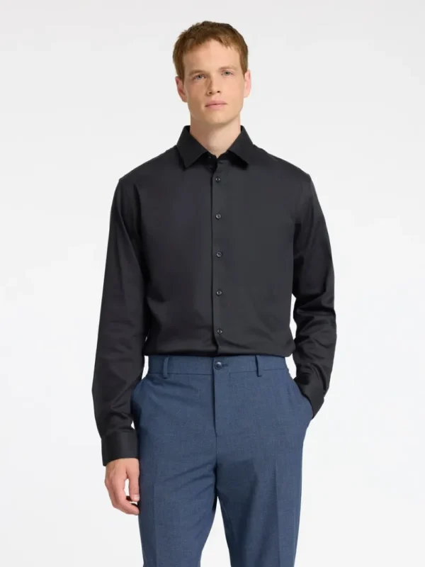 Skjorter>SELECTED SLIM FIT SKJORTE Black
