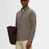 Skjorter>SELECTED SLIM FIT SKJORTE Brown