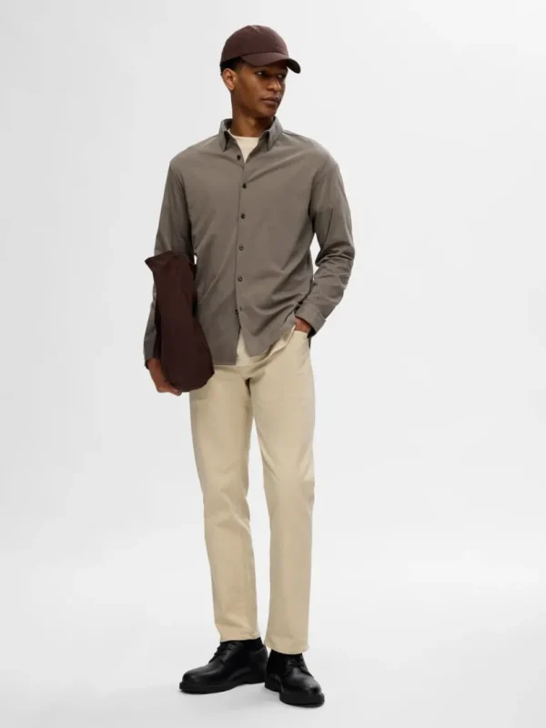 Skjorter>SELECTED SLIM FIT SKJORTE Brown