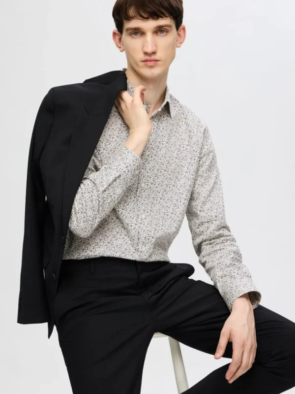 Skjorter>SELECTED SLIM FIT SKJORTE Beige