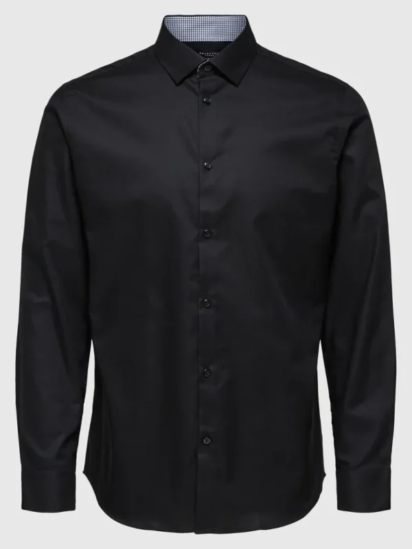 Skjorter>SELECTED SLIM FIT SKJORTE Black