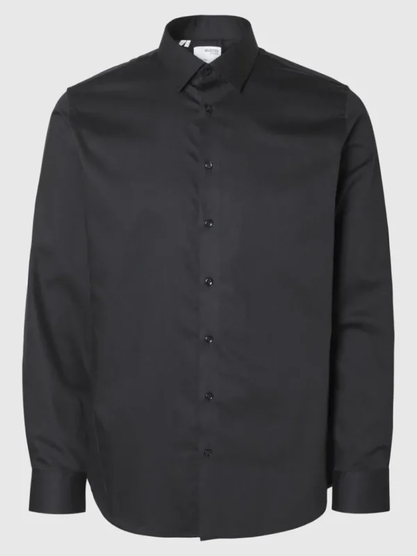 Skjorter>SELECTED SLIM FIT SKJORTE Black