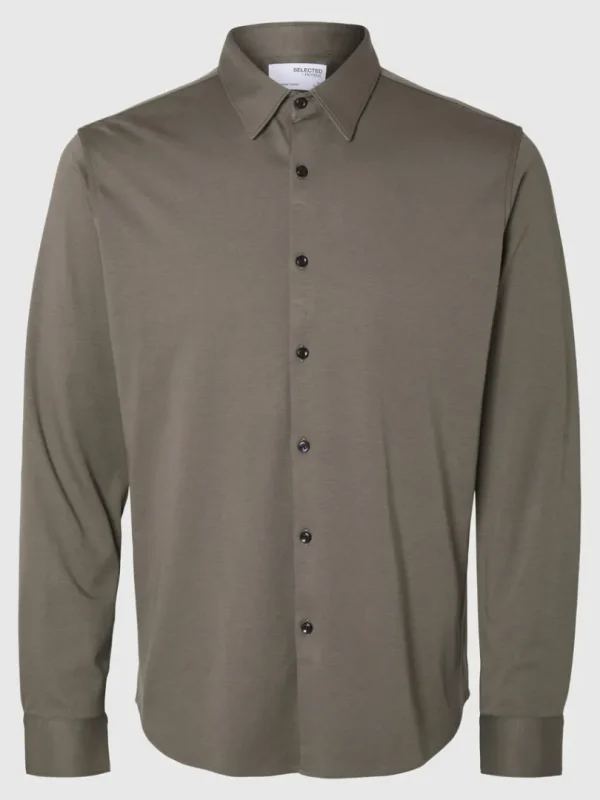 Skjorter>SELECTED SLIM FIT SKJORTE Brown