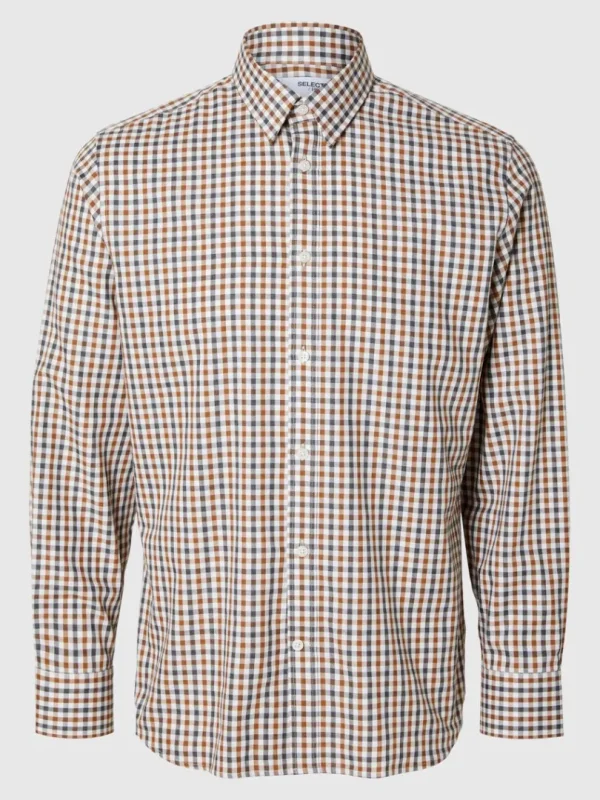 Skjorter>SELECTED SLIM FIT SKJORTE Brown