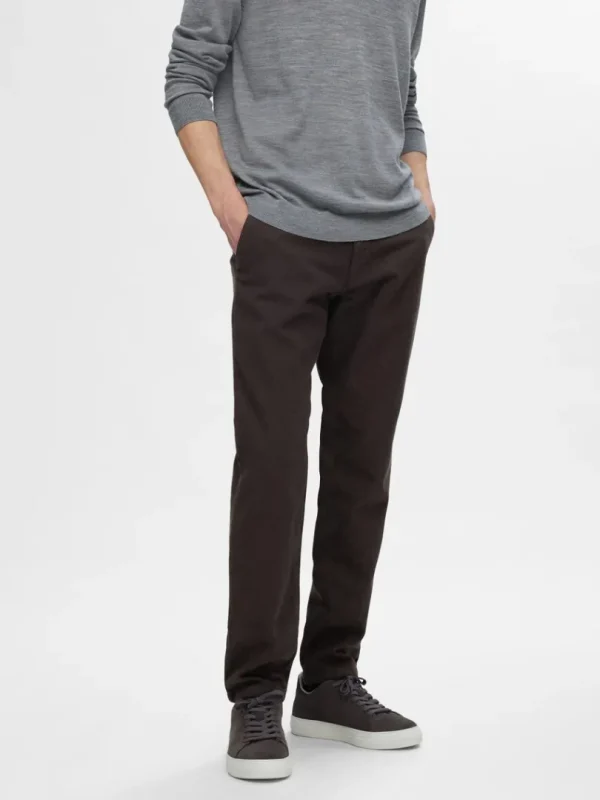 Bukser>SELECTED 175 SLIM FIT STRUKTURERET CHINOS Brown