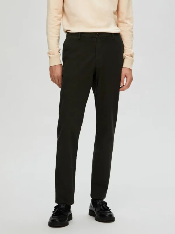 Bukser>SELECTED 175 SLIM FIT STRUKTURERET CHINOS Green
