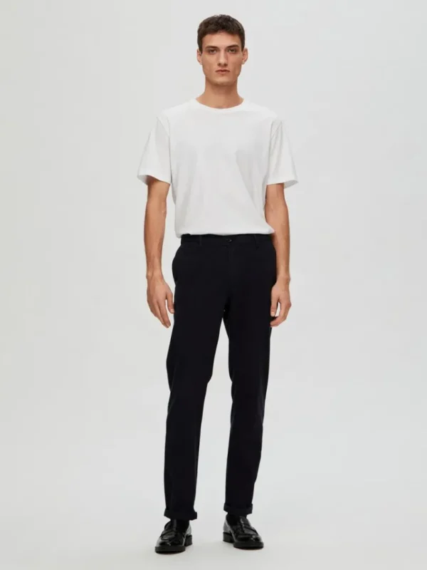 Bukser>SELECTED 175 SLIM FIT STRUKTURERET CHINOS Blue