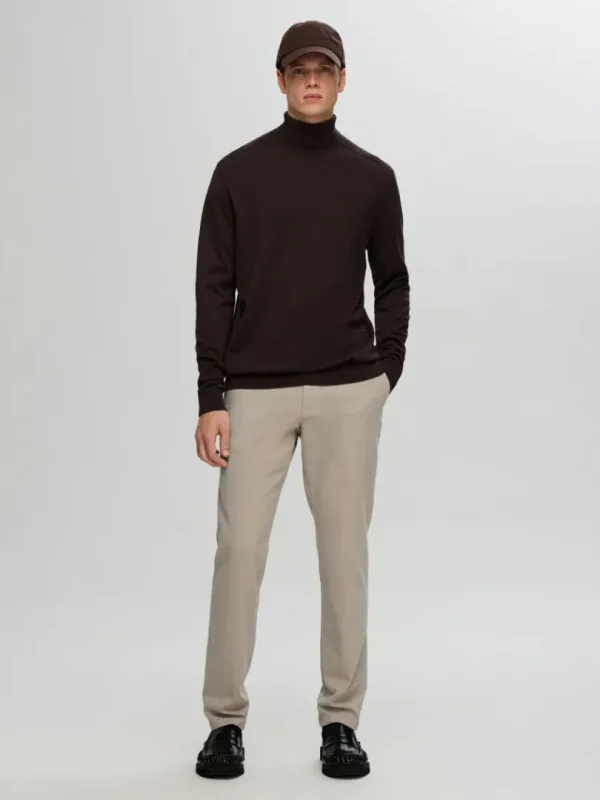 Bukser>SELECTED 175 SLIM FIT STRUKTURERET CHINOS Beige