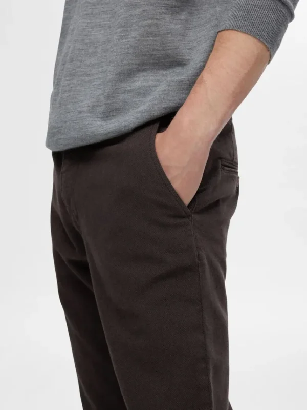Bukser>SELECTED 175 SLIM FIT STRUKTURERET CHINOS Brown