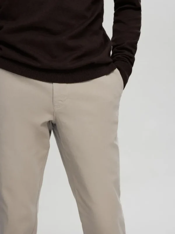 Bukser>SELECTED 175 SLIM FIT STRUKTURERET CHINOS Beige
