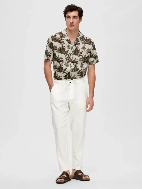 Bukser>SELECTED SLIM FIT TAPERED BUKSER White