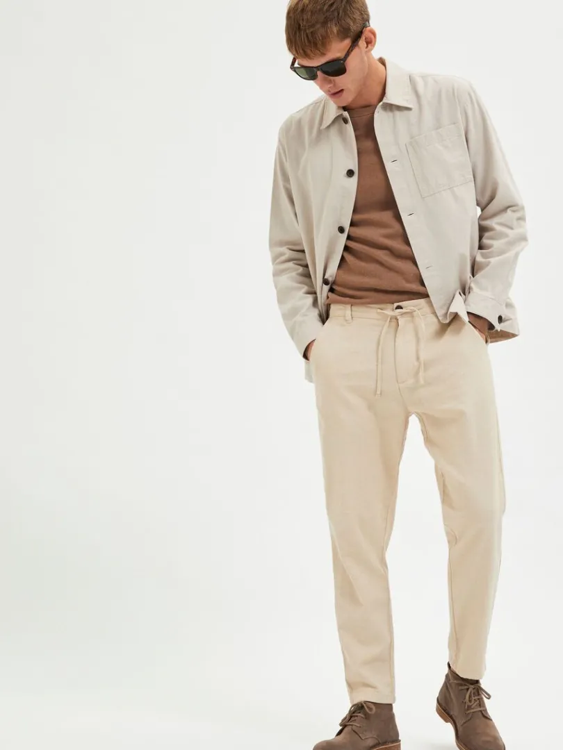 slim_fit_tapered_bukser_3-1.webp Bukser>SELECTED SLIM FIT TAPERED BUKSER Beige