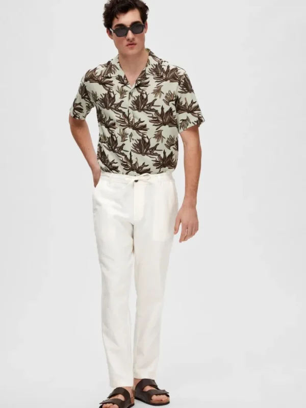 Bukser>SELECTED SLIM FIT TAPERED BUKSER White