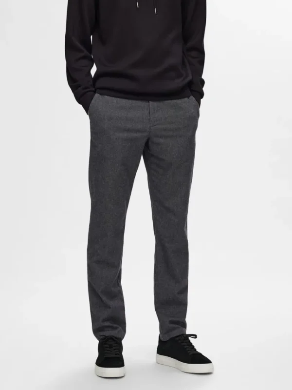 Bukser>SELECTED 175 SLIM-FIT BØRSTET CHINOS Grey
