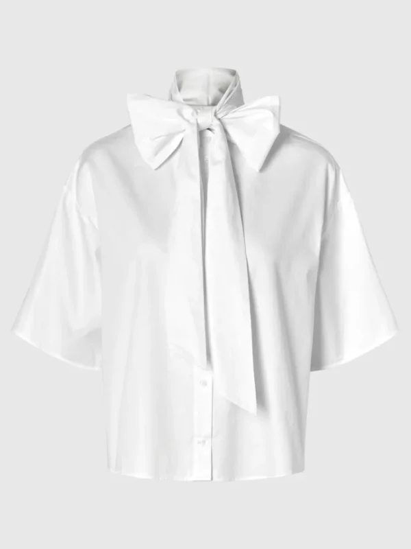 Skjorter>SELECTED SLØJFE KORTÆRMET SKJORTE White