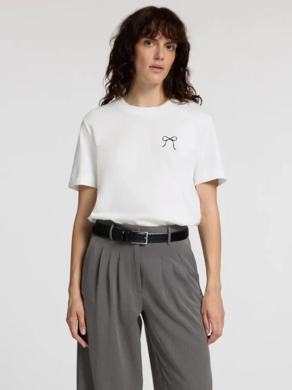 T-shirts>SELECTED SLØJFE-PRINT BOXY FIT T-SHIRT White