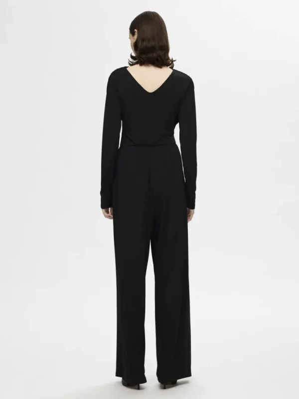 Kjoler>SELECTED SLÅ-OM-STIL BUKSEDRAGT Black