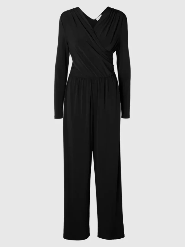 Kjoler>SELECTED SLÅ-OM-STIL BUKSEDRAGT Black