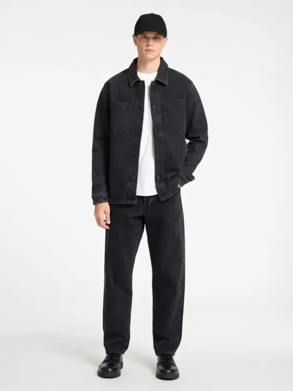 Overtøj | Skjorter>SELECTED SORT DENIM OVERSHIRT Black