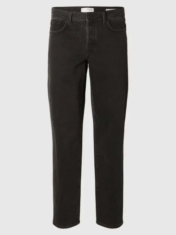 Jeans>SELECTED 190 SORT REGULAR TAPERED-FIT JEANS Black
