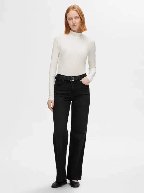 Jeans>SELECTED SORT WIDE FIT JEANS Black