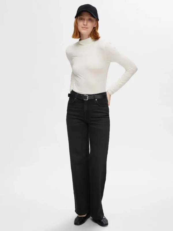 Jeans>SELECTED SORT WIDE FIT JEANS Black