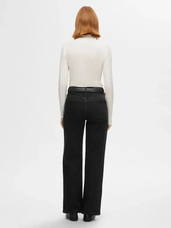 Jeans>SELECTED SORT WIDE FIT JEANS Black