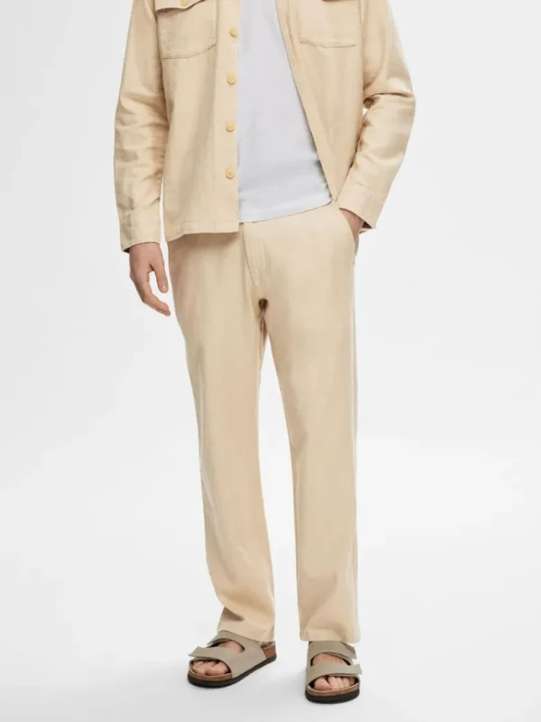 Bukser>SELECTED STRAIGHT FIT BUKSER Beige