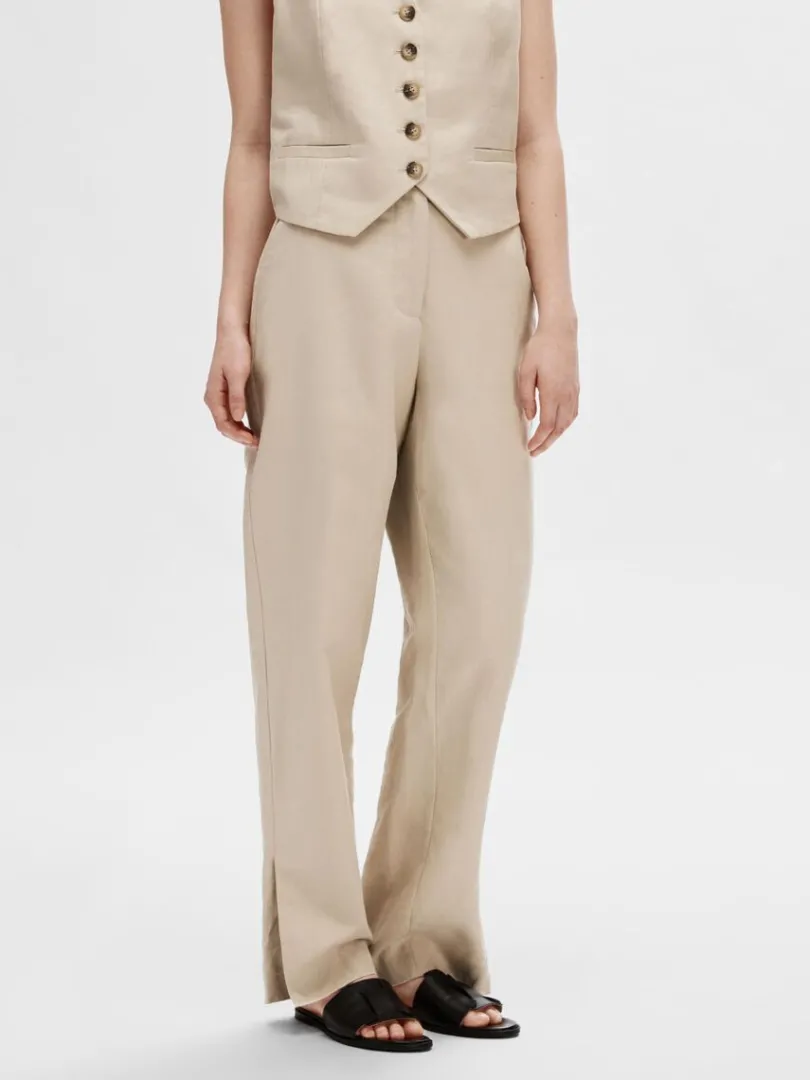 straight_fit_bukser_0.webp Bukser | Jakkesæt & Blazers>SELECTED STRAIGHT FIT BUKSER Beige