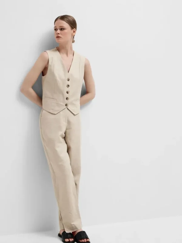 Bukser | Jakkesæt & Blazers>SELECTED STRAIGHT FIT BUKSER Beige