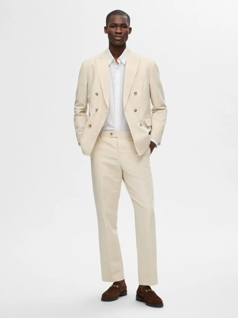 straight_fit_bukser_2-7.webp Bukser | Jakkesæt & Blazers>SELECTED STRAIGHT FIT BUKSER Beige