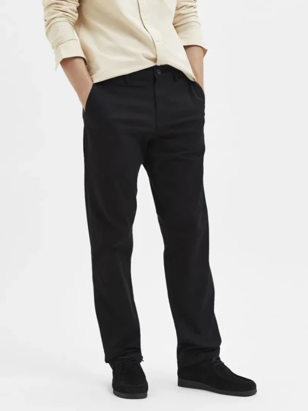 Bukser>SELECTED 196 STRAIGHT FLEX CHINOS Black
