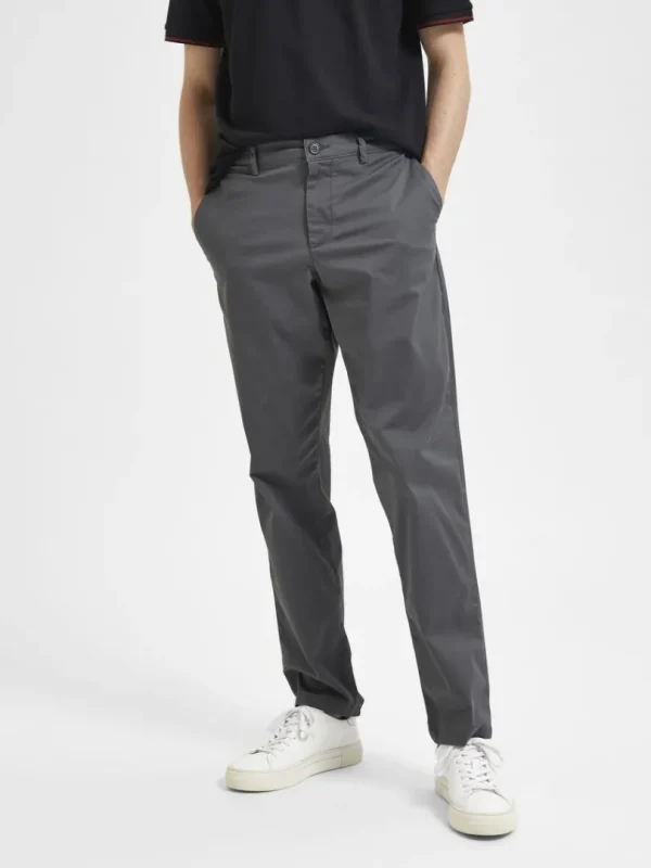 Bukser>SELECTED 196 STRAIGHT FLEX CHINOS Grey