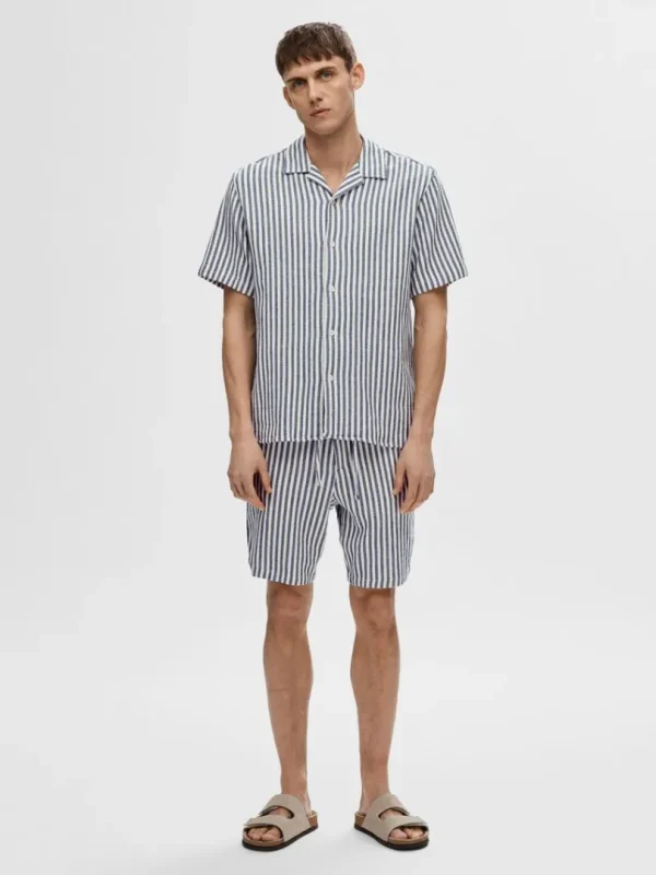 Shorts>SELECTED STRIBEDE SHORTS Blue