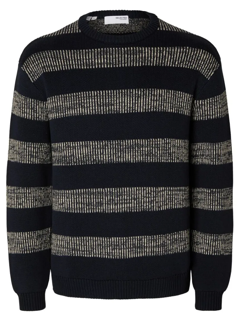 stribet_bomuld_pullover_4.webp Strik>SELECTED STRIBET BOMULD PULLOVER Blue
