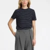 T-shirts>SELECTED STRIBET BOMULD T-SHIRT Blue