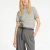T-shirts>SELECTED STRIBET BOMULD T-SHIRT Grey