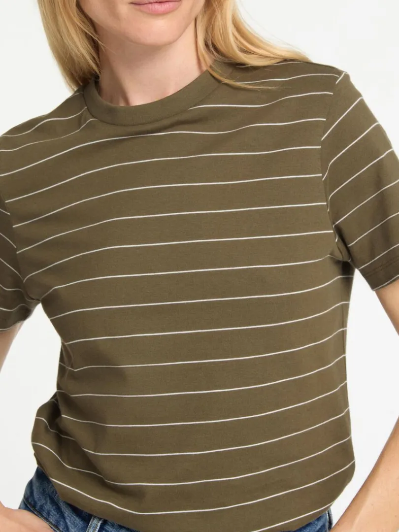 stribet_bomuld_tshirt_3-3.webp T-shirts>SELECTED STRIBET BOMULD T-SHIRT Green