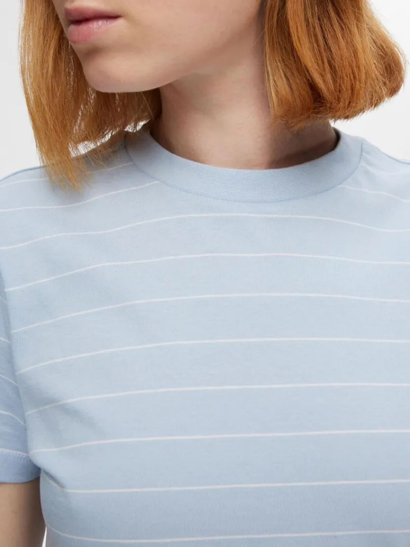 stribet_bomuld_tshirt_3-5.webp T-shirts>SELECTED STRIBET BOMULD T-SHIRT Blue