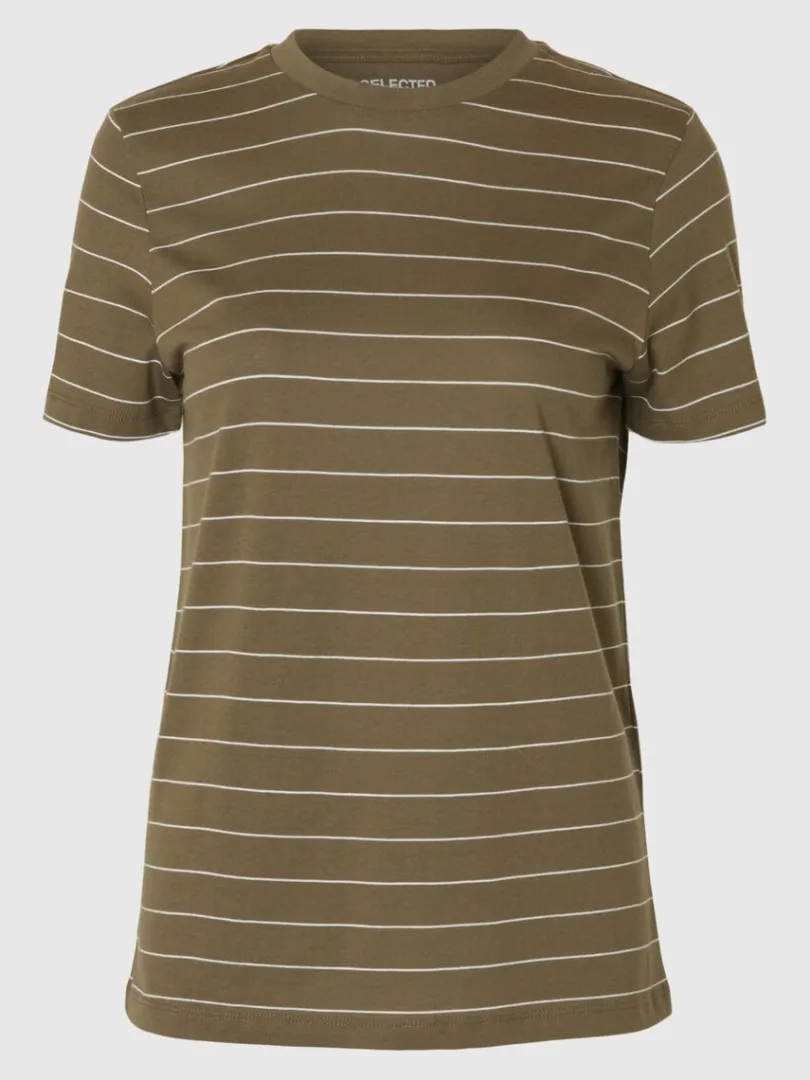stribet_bomuld_tshirt_5-3.webp T-shirts>SELECTED STRIBET BOMULD T-SHIRT Green