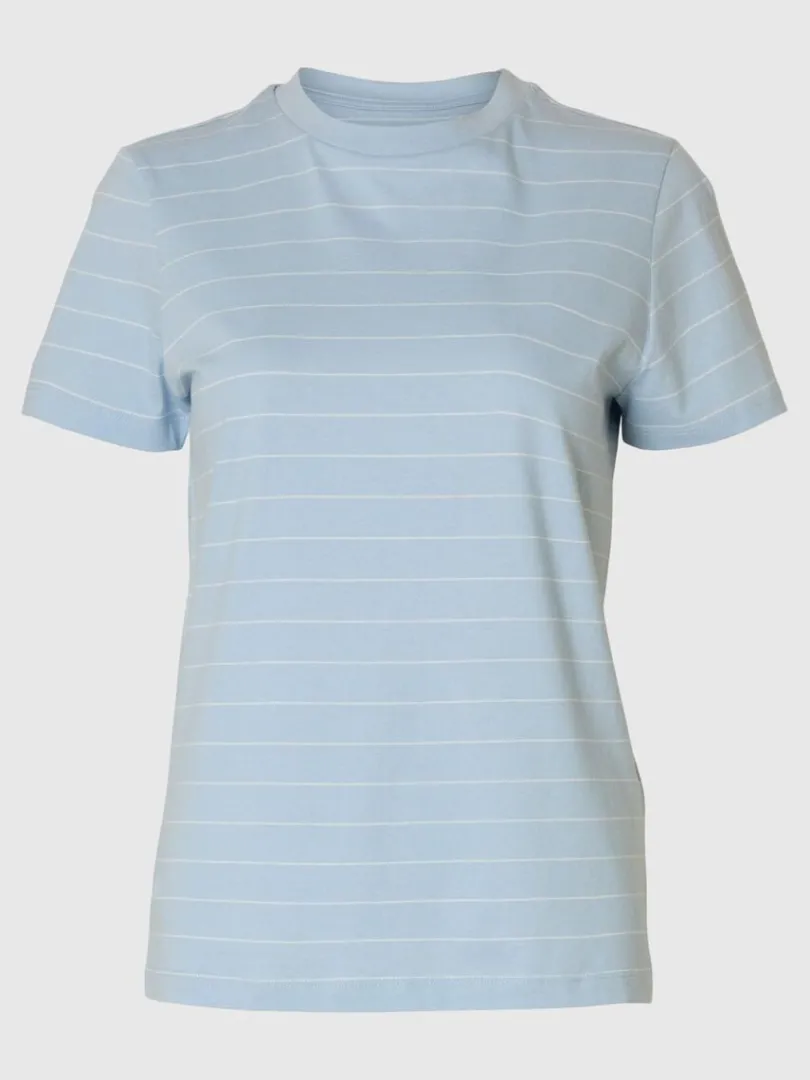 stribet_bomuld_tshirt_5-4.webp T-shirts>SELECTED STRIBET BOMULD T-SHIRT Blue