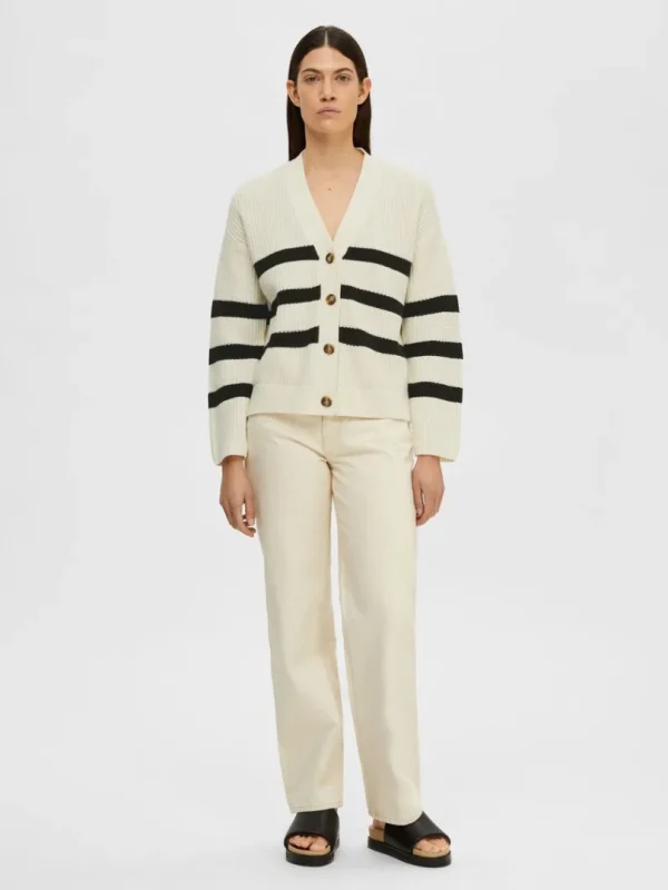 Strik>SELECTED STRIBET CARDIGAN White